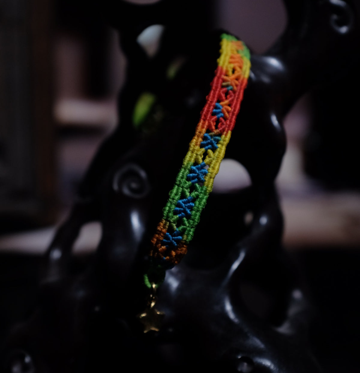 Handwoven Ethnic Bracelet with Variegated Thread