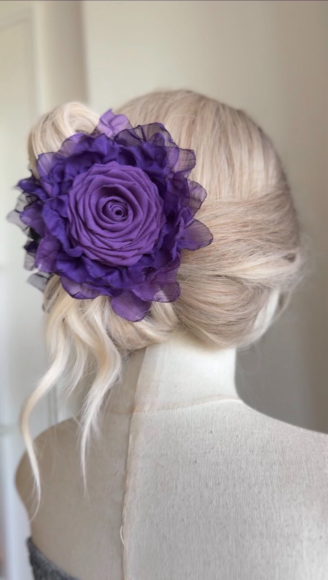 Handmade Fabric Rose Hair Clip