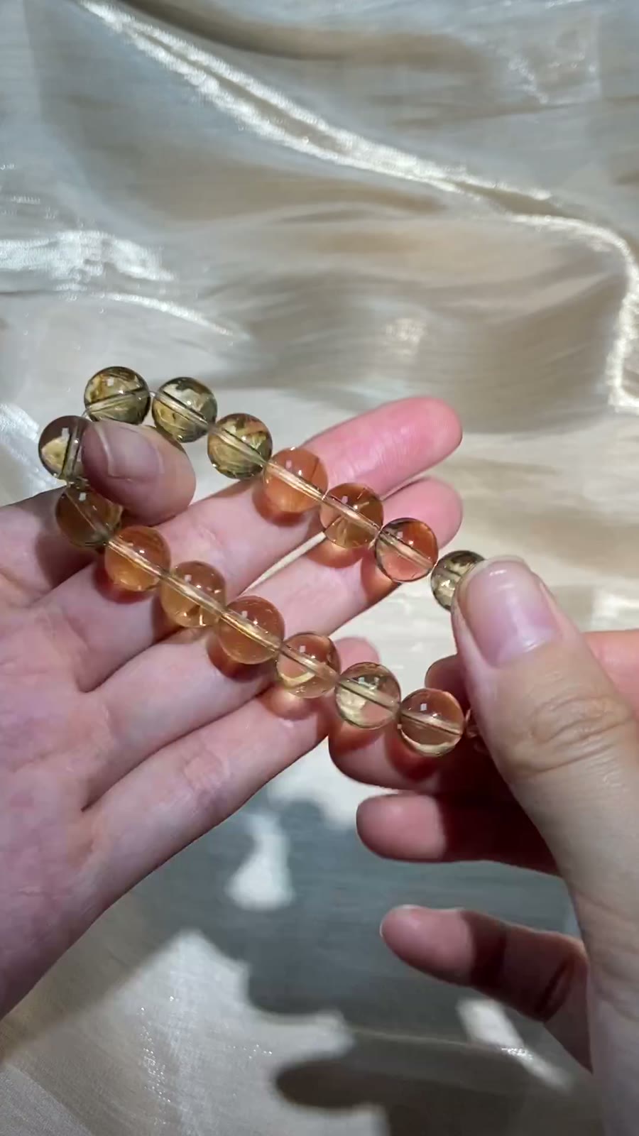 Natural Brazilian Yellow Quartz Beaded Bracelet