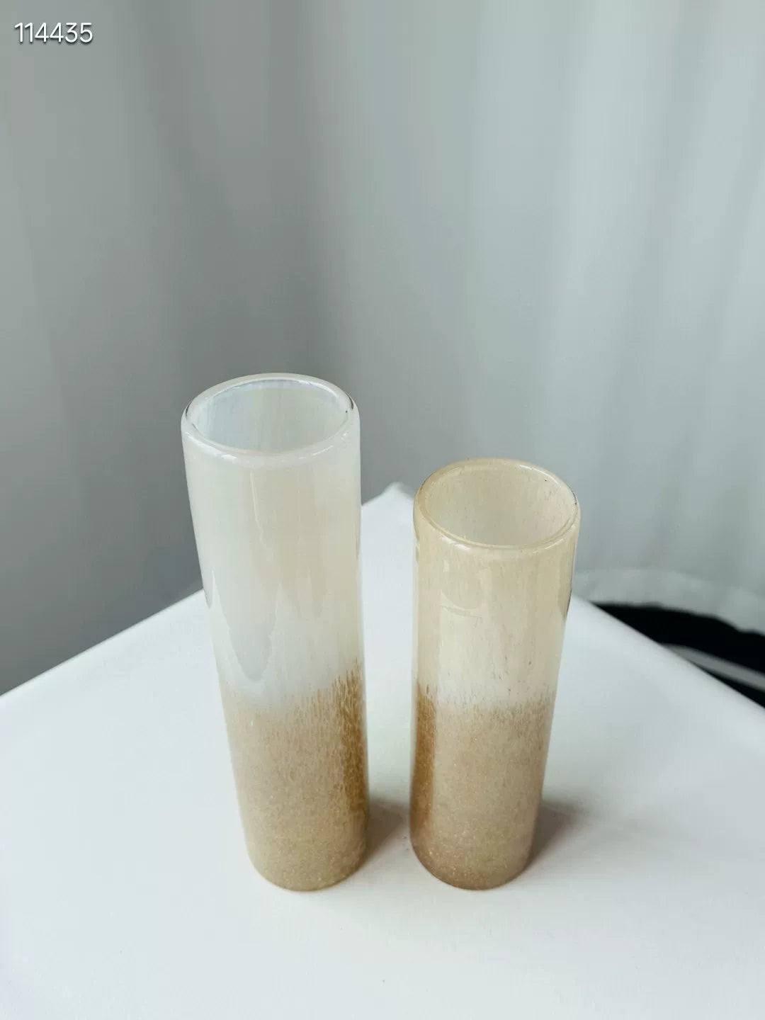 Handmade Glass Cylindrical Vases Two Tone