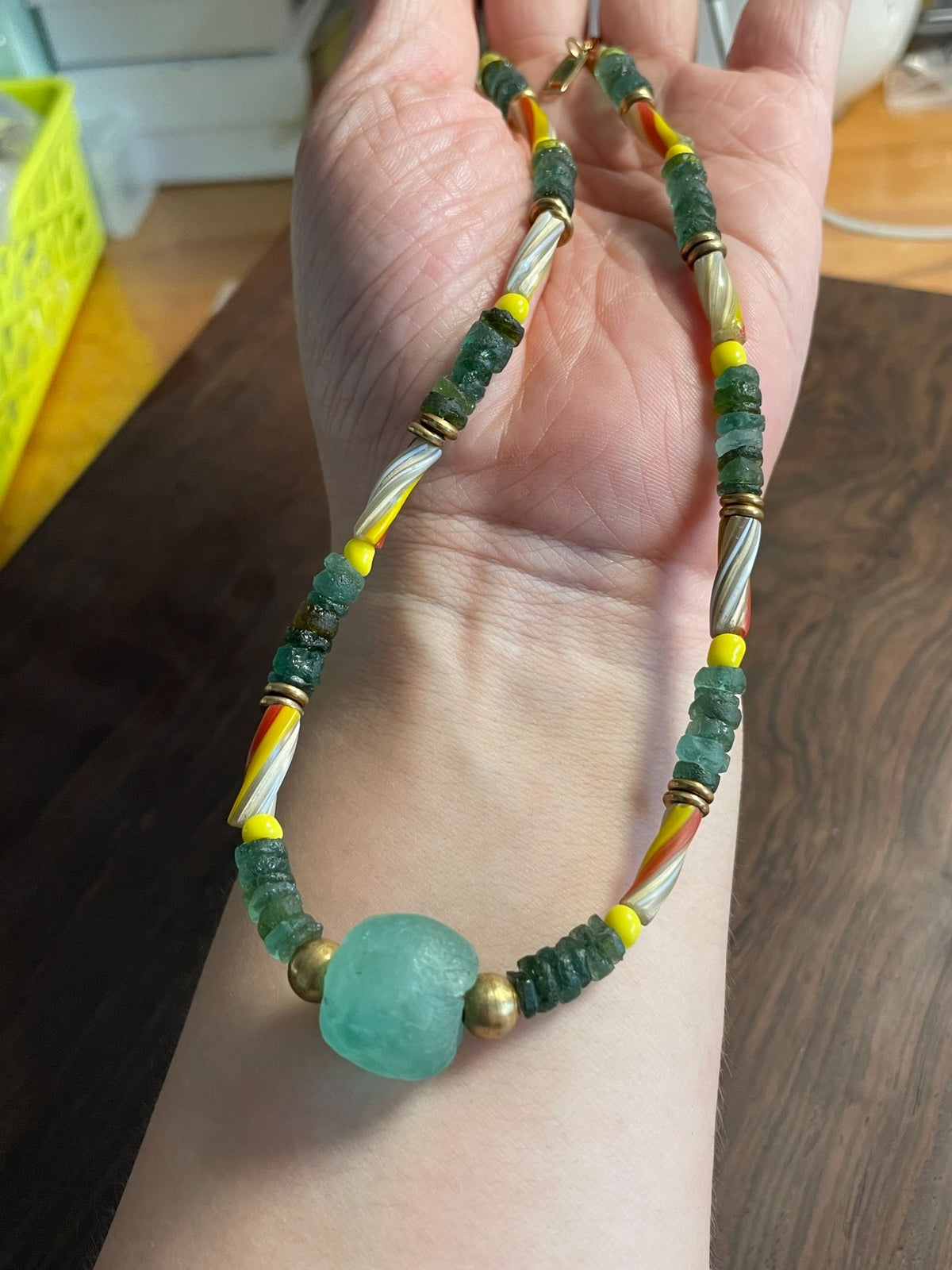 Antique Roman Glass Bead Necklace