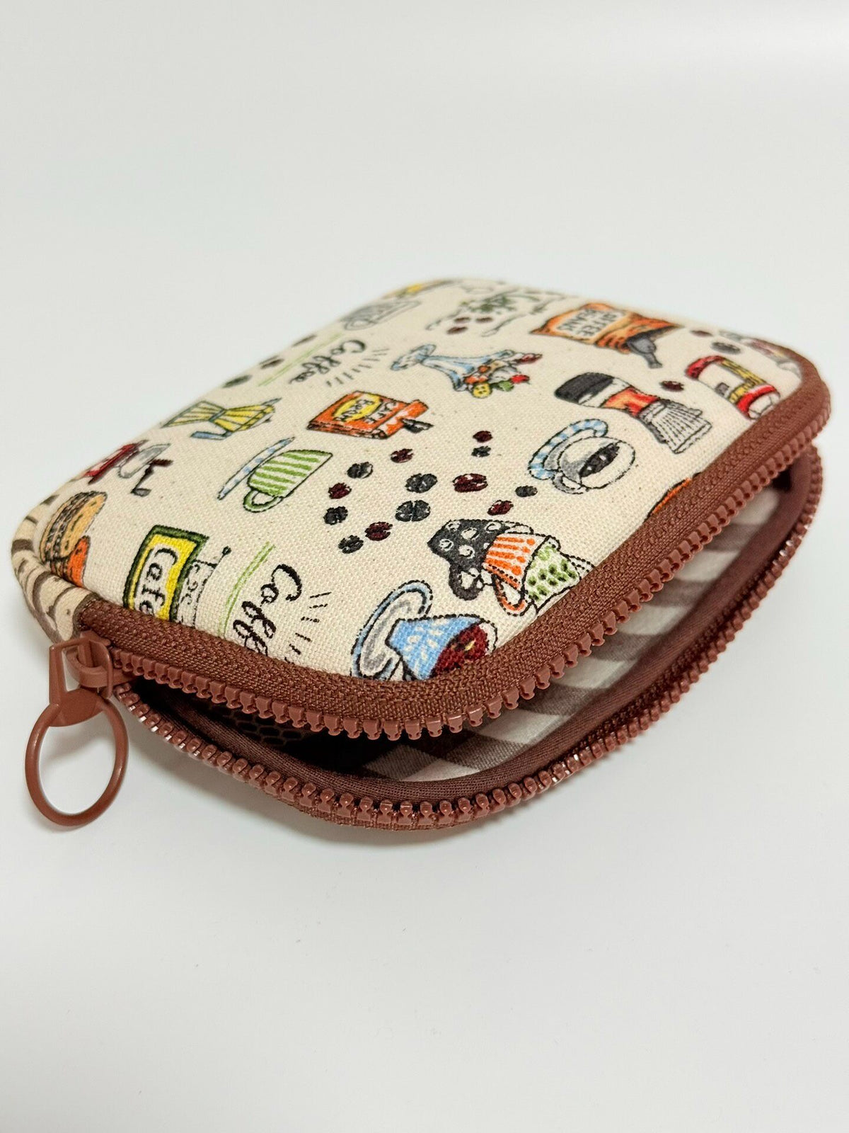 Pochette en lin à imprimé café