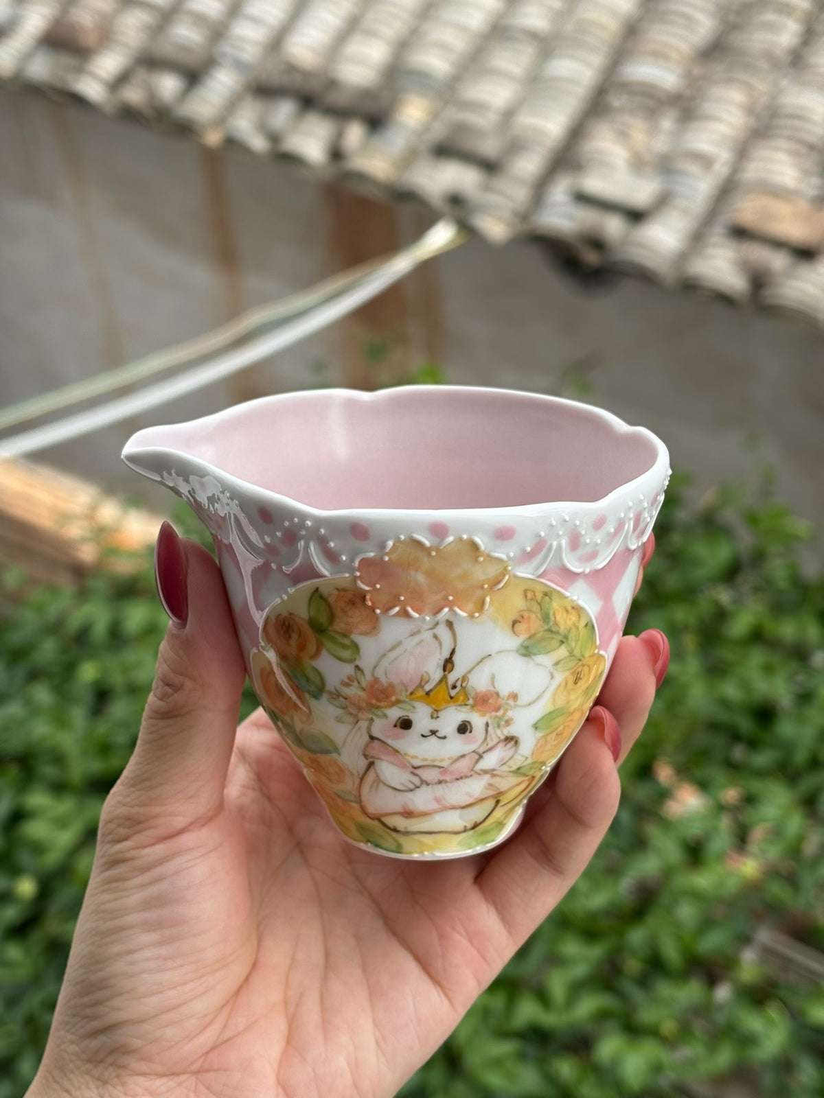 Jingdezhen Keramik Fairness-Cup Hase Rautenmuster