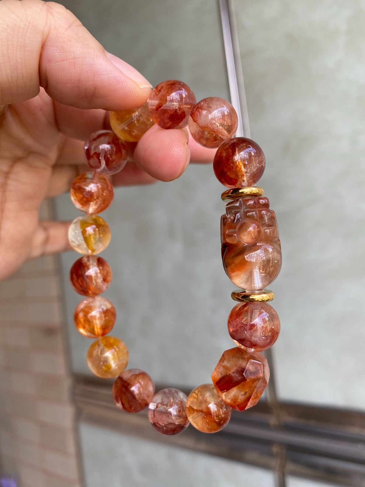 Natural Crystal Bracelet with Pixiu Charm