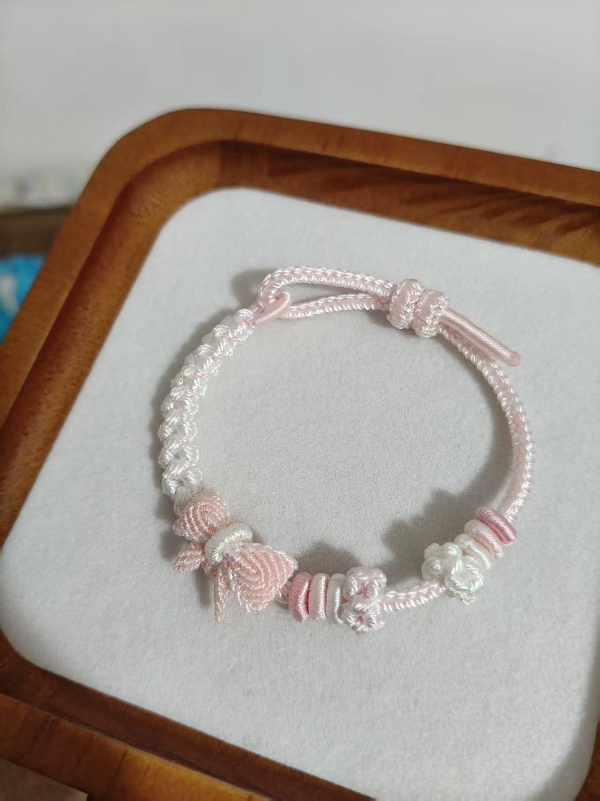 Handmade Pink Gradient Braided Bracelet