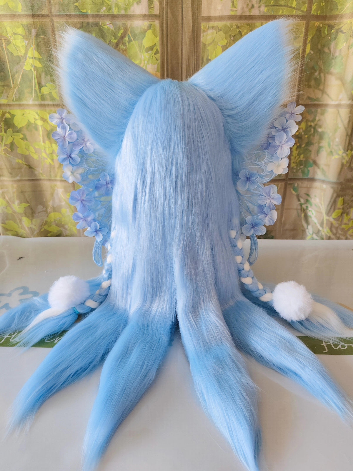 Kigurumi Fox Head Mask with Floral Crown