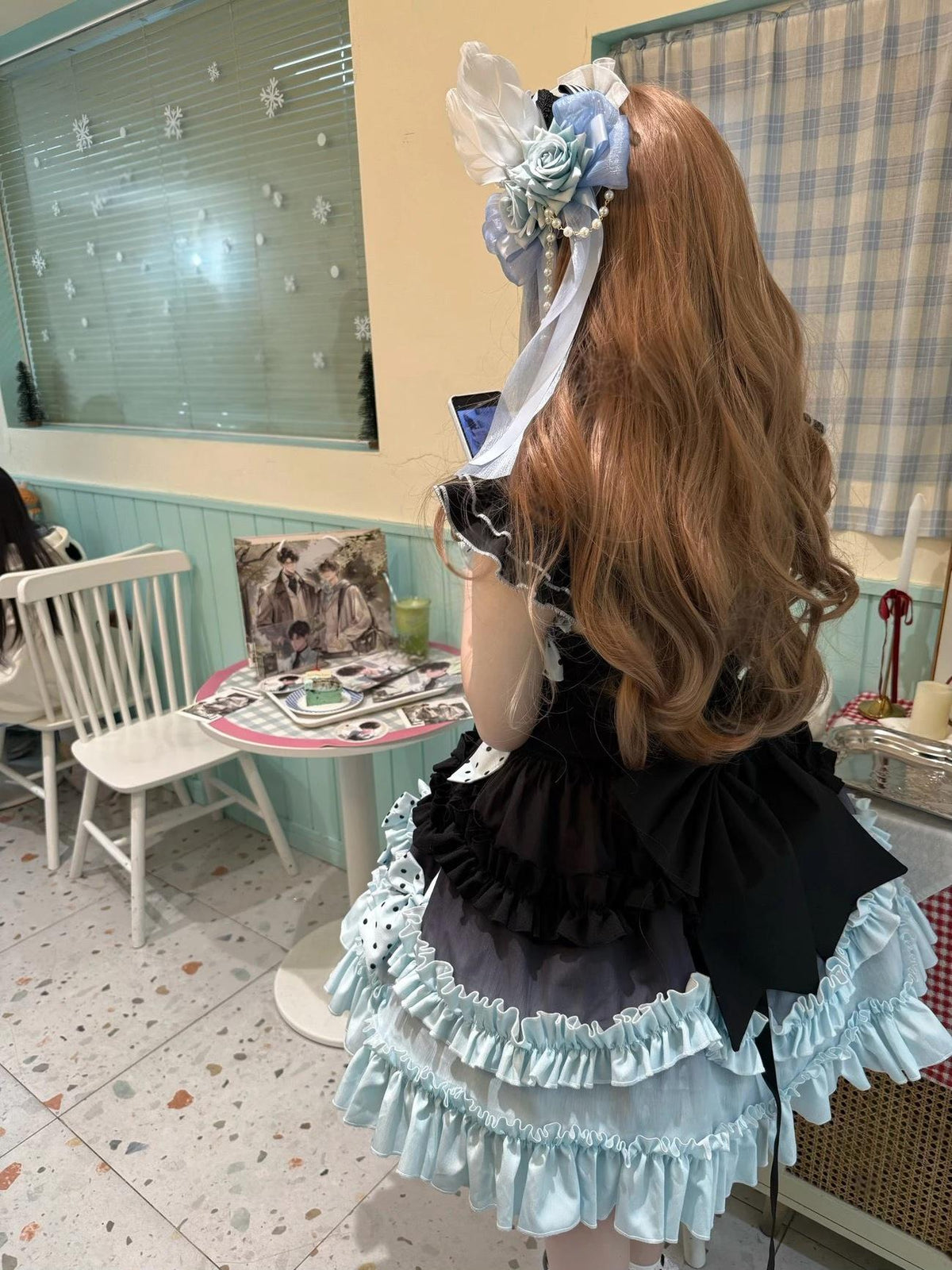 Lolita Blue Mini Top Hat Side Clip