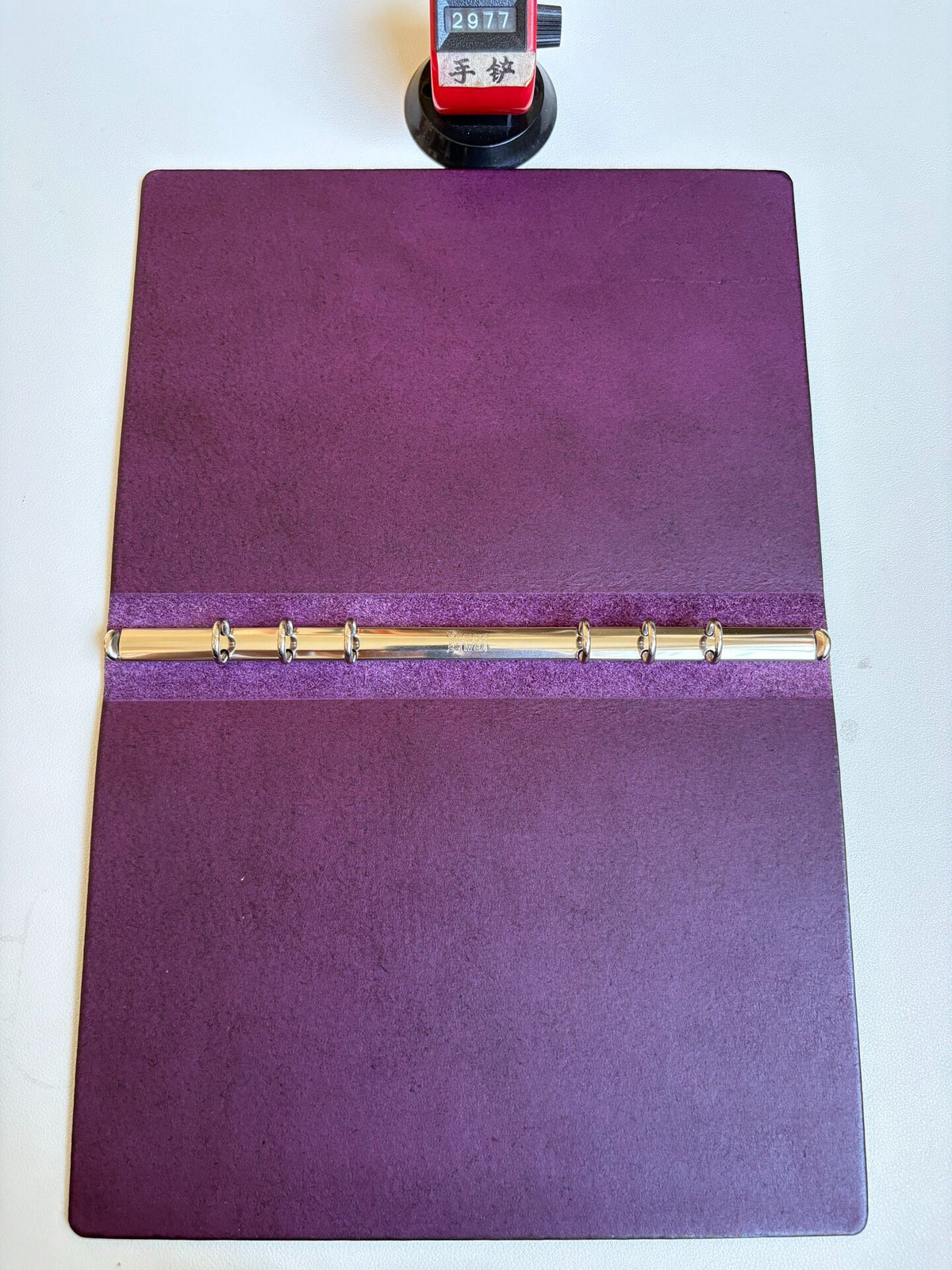 A5 Purple Leather Loose Leaf Binder