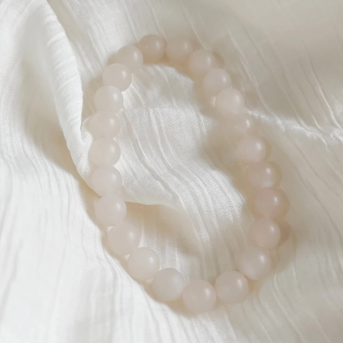 Hetian Jade Pink Round Bead Bracelet
