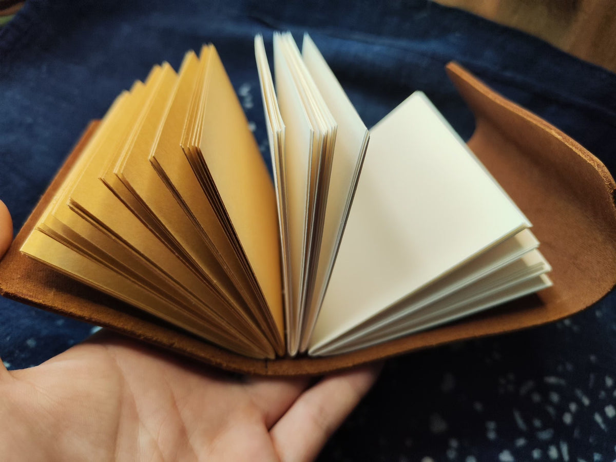 Genuine Leather Journal with Crochet Flower Cover