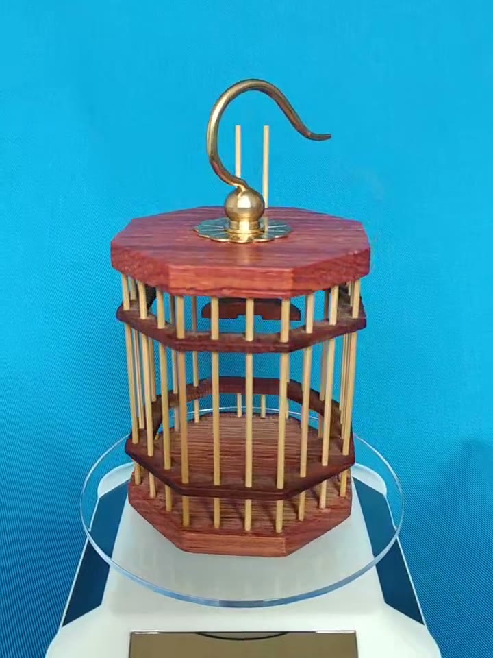 Red Rosewood Octagonal Cricket Cage Handheld