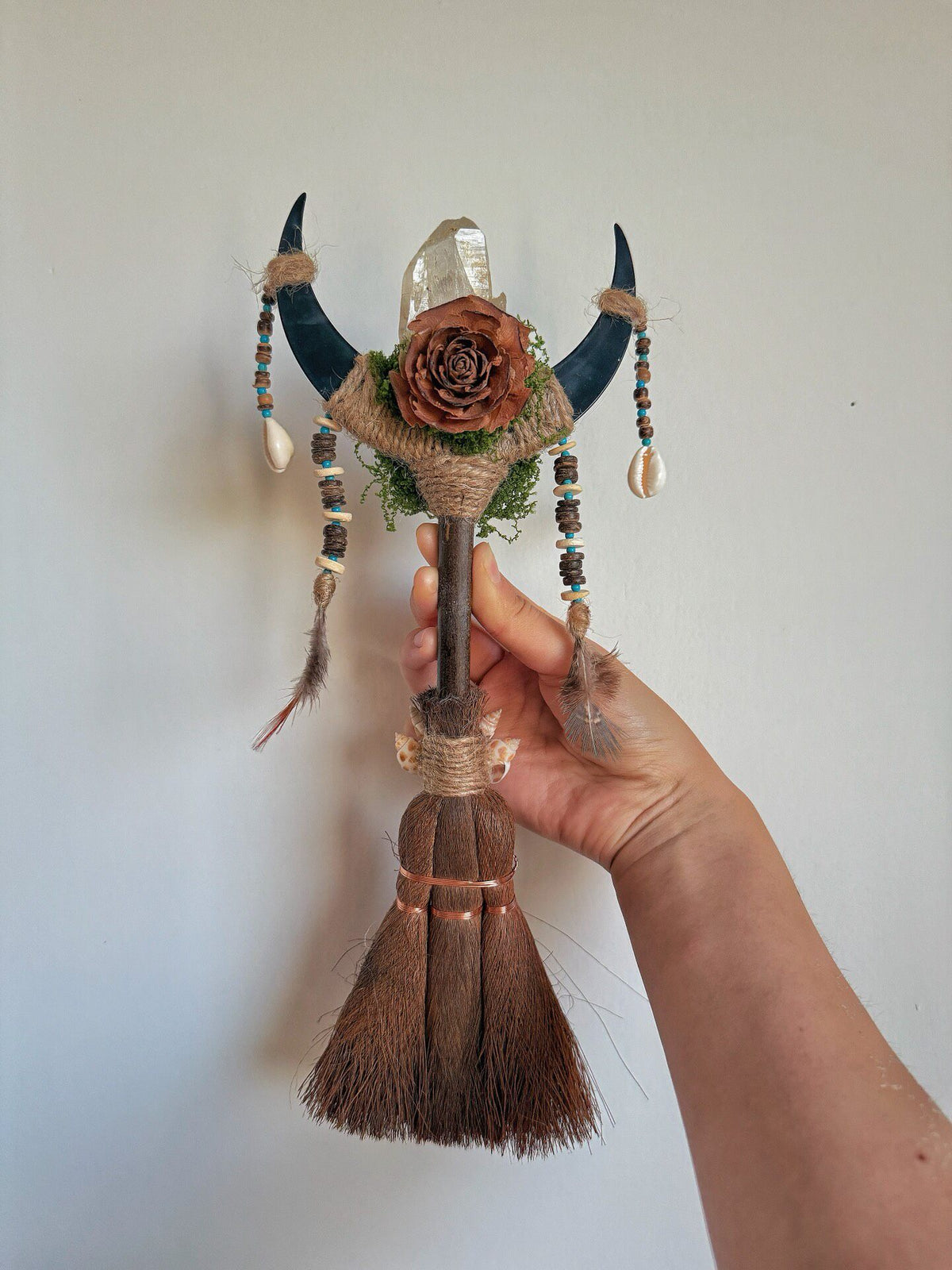 Witch Crystal Dusting Broom Wand Labradorite
