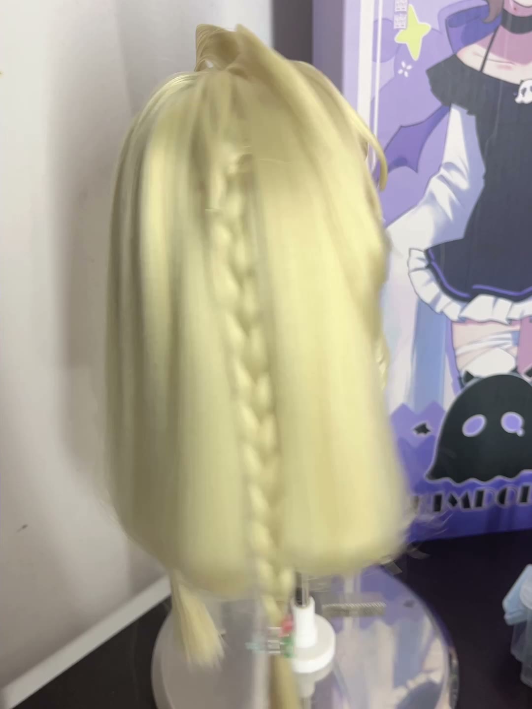 Doll Wig Pale Blonde Twin Tails
