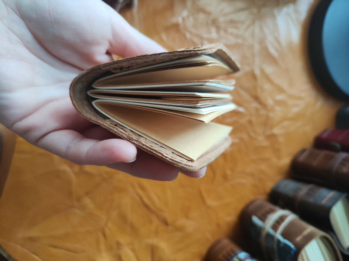 Handcrafted Cowhide Leather Notebook with Embossed Roses