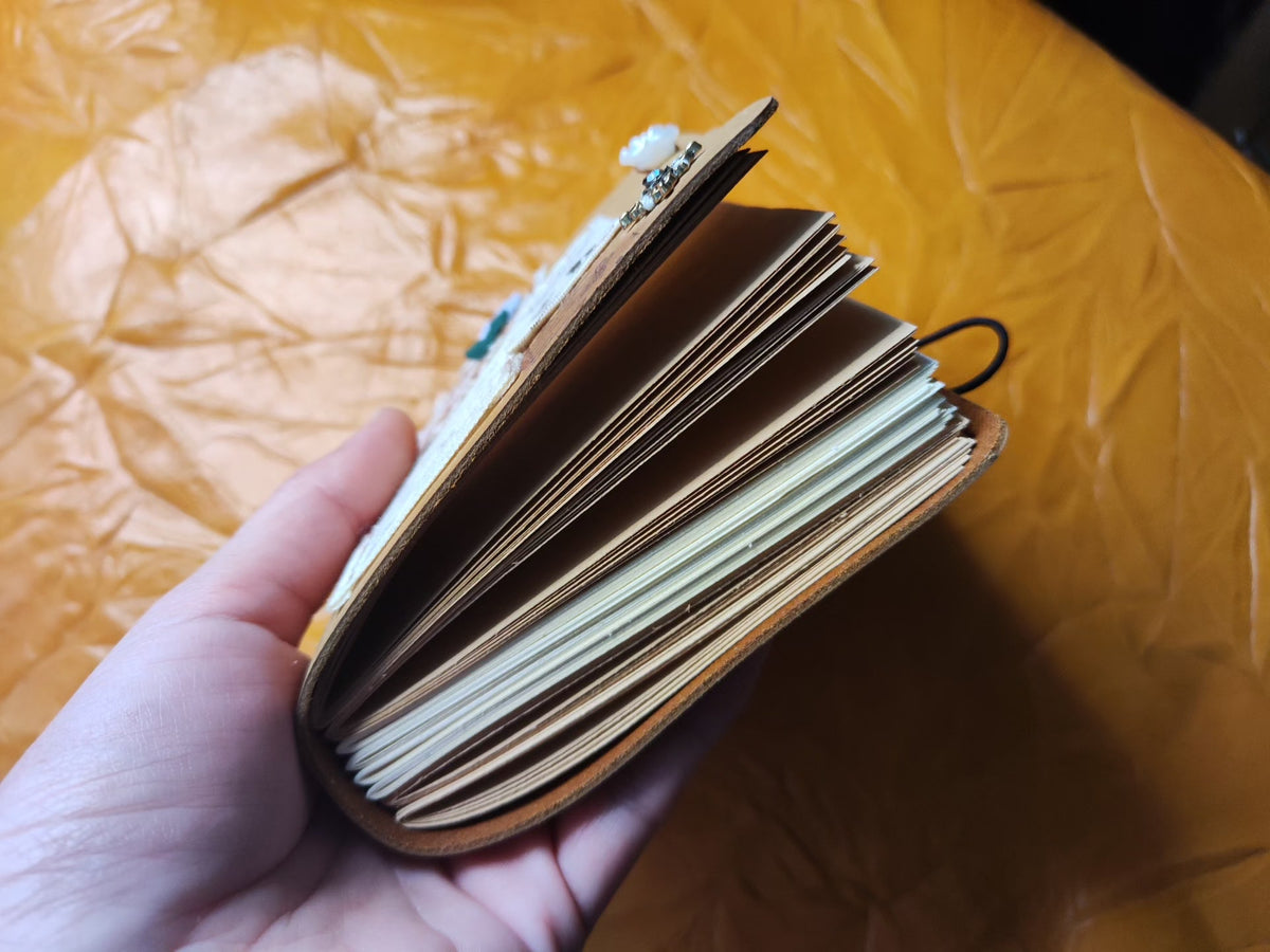 Vintage Leather Journal Handmade Collage