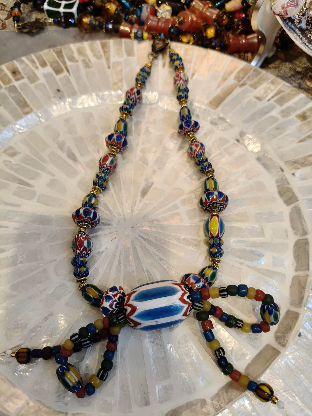 Handcrafted Multicolor Glass Bead Necklace
