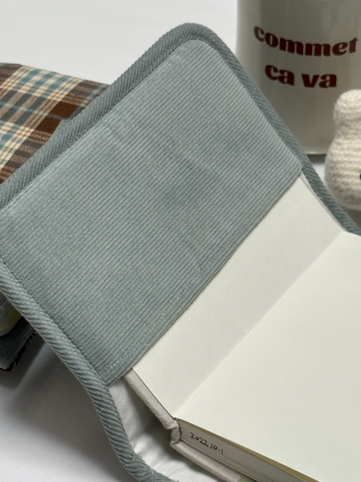 Handmade Plaid Fabric Notebook Cover A6