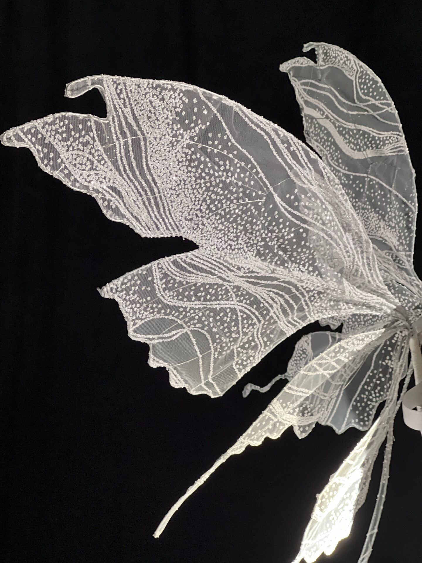 Butterfly Fairy Wings with Wire Frame and White Vein Patterns