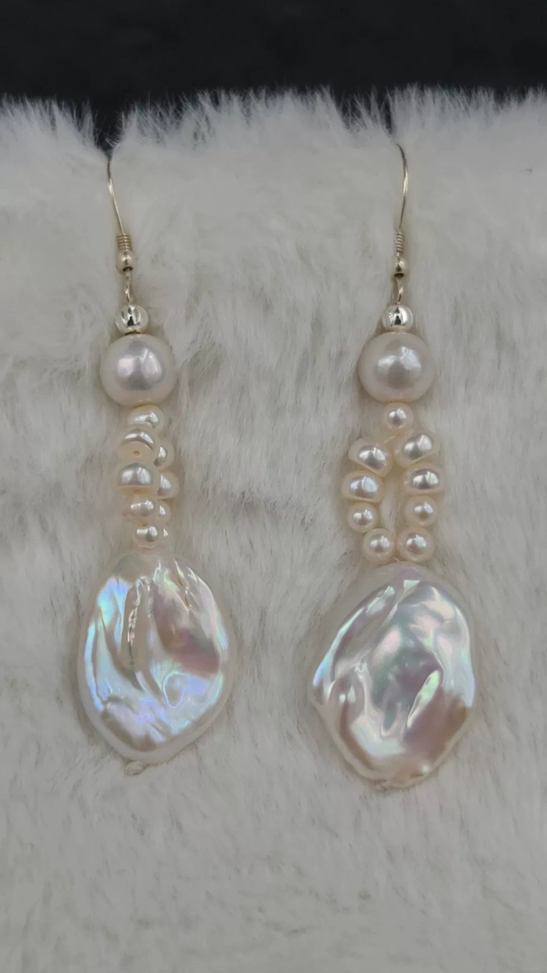 Baroque Freshwater Pearl Dangle Earrings 925 Silver