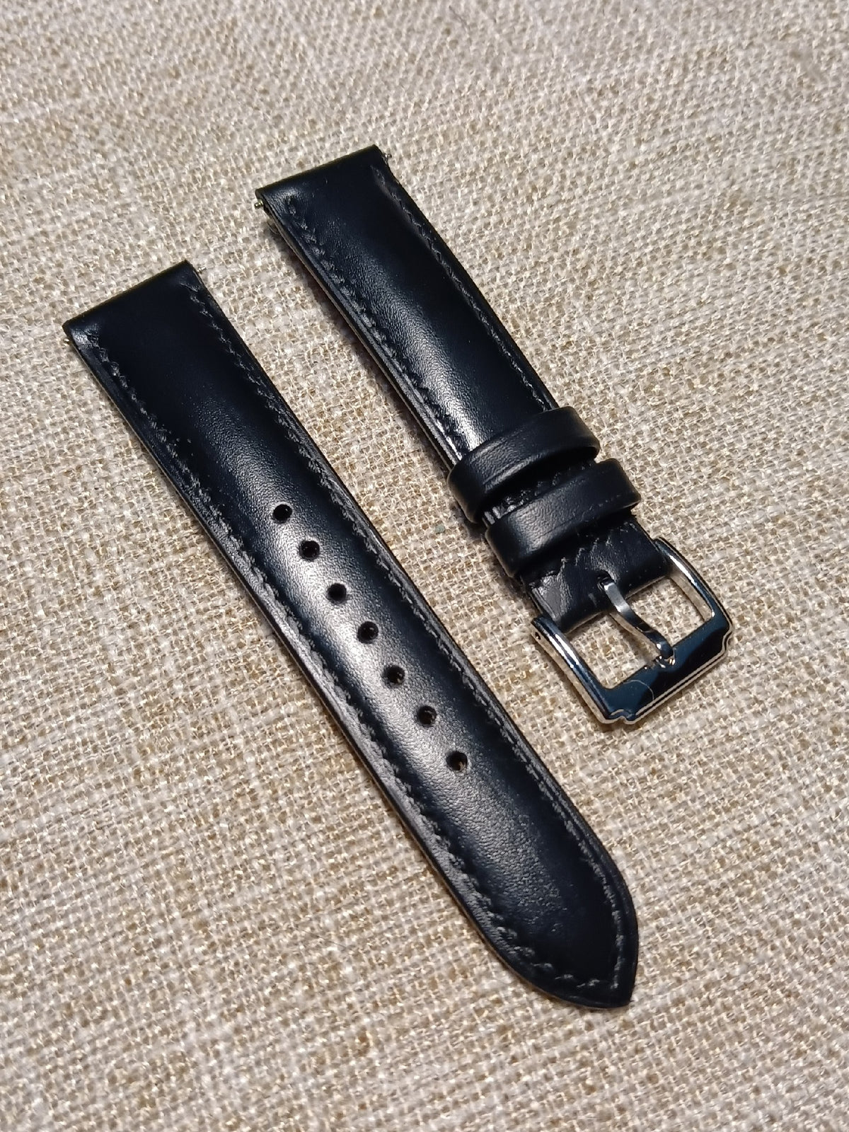 Black Leather Watch Strap 20mm 18mm