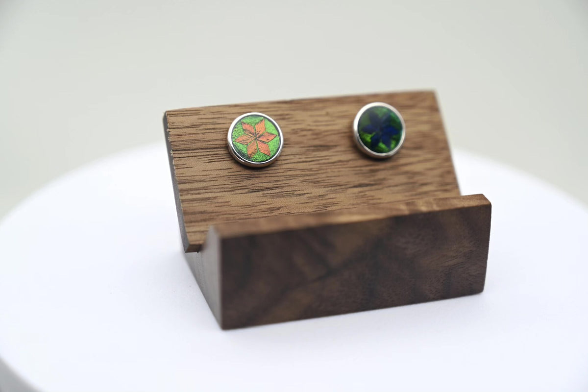 Pure Silver Jewel Beetle Stud Earrings 10mm