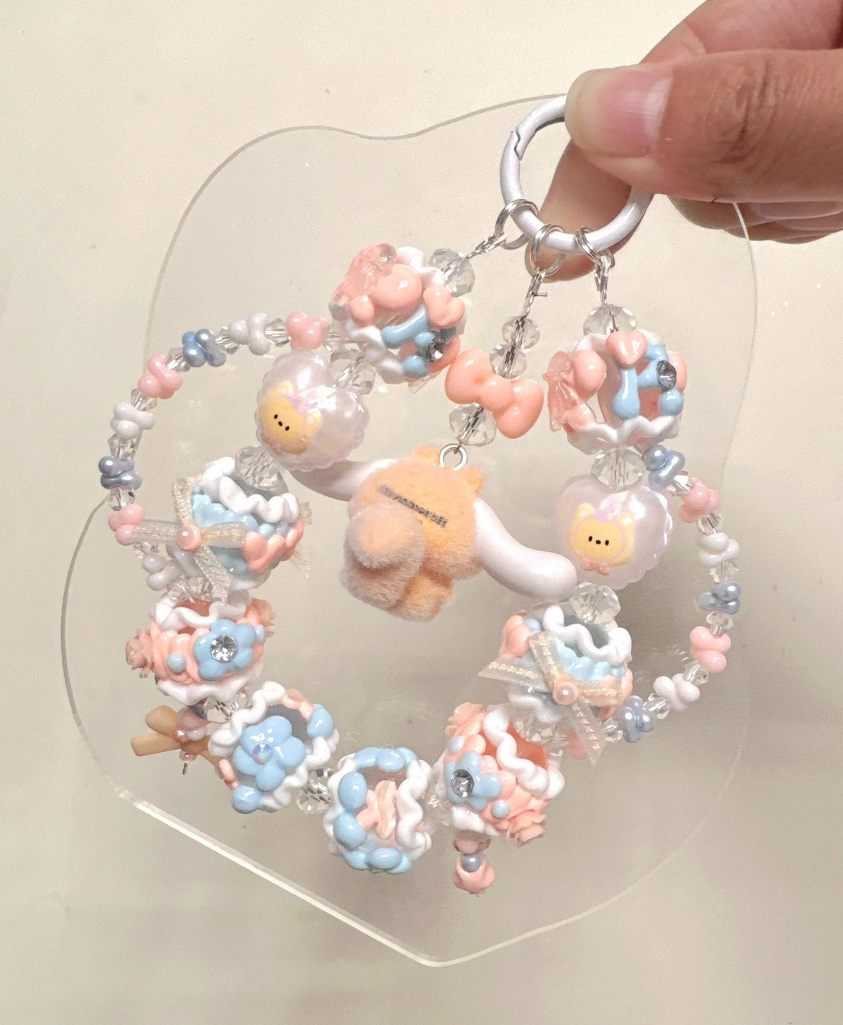 Sanrio Plush Beaded Phone Charm Keychain