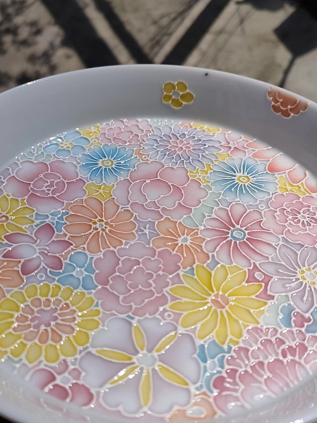 Jade Clay Millefleurs Ceramic Plate