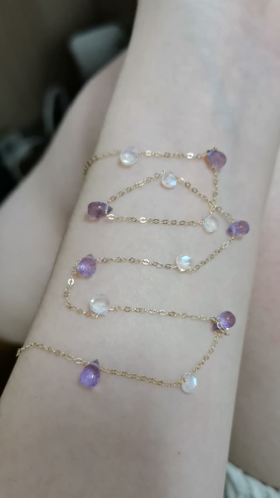 Amethyst Moonstone Beaded Body Chain