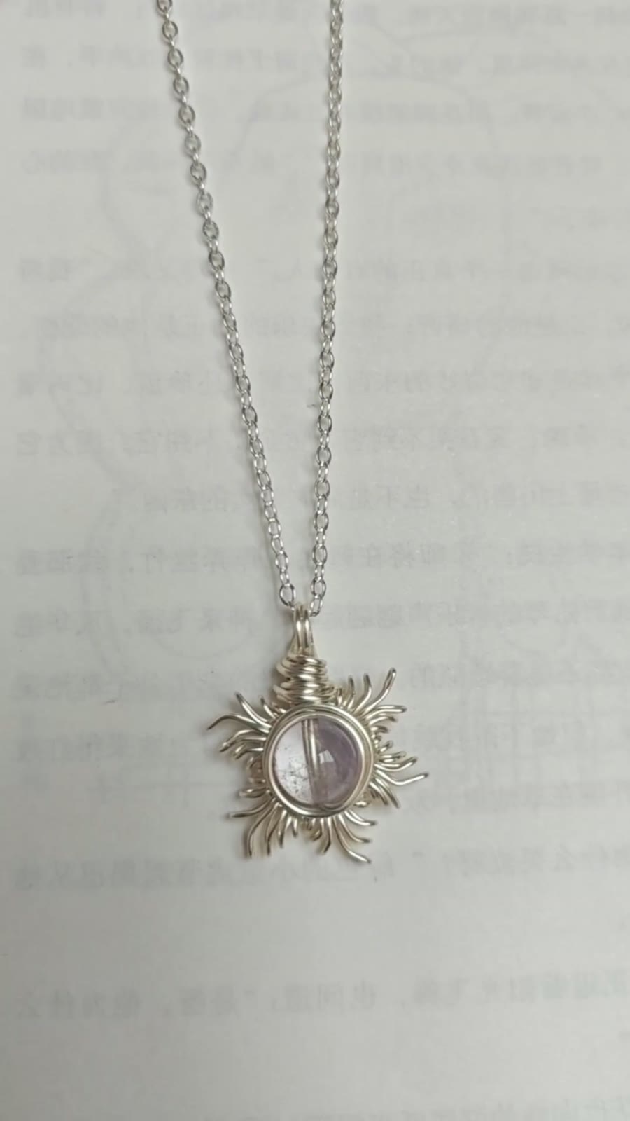 Sonnenblume Amethyst Wickdraht-Halskette