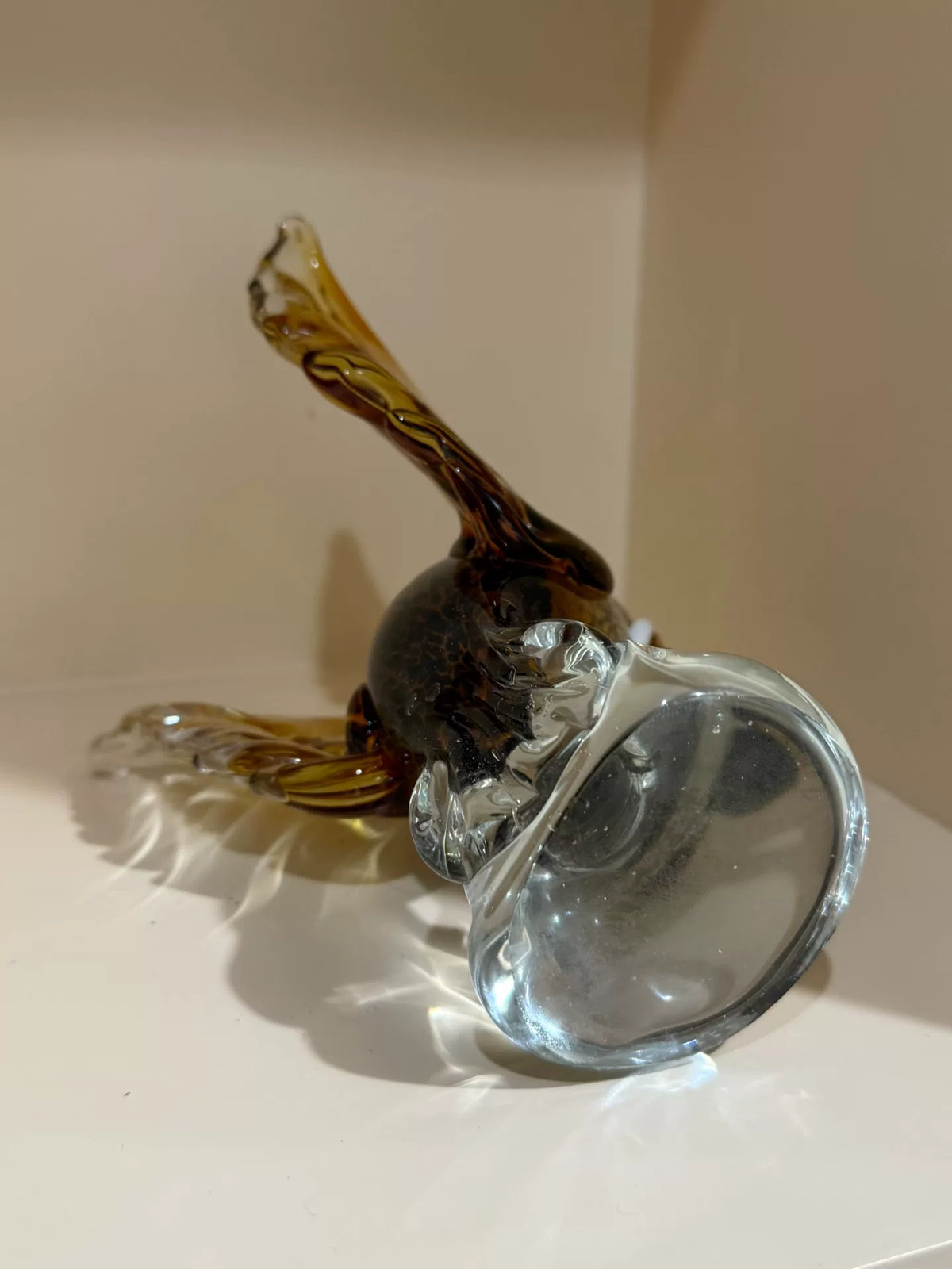 Vintage Liuli Glass Owl Figurine