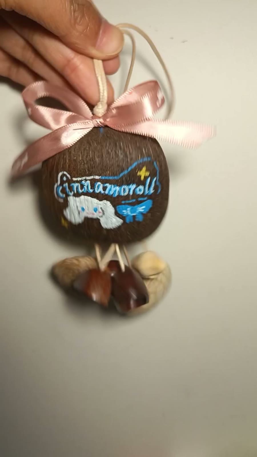 Hand Painted Coconut Shell Wind Chime Pendant