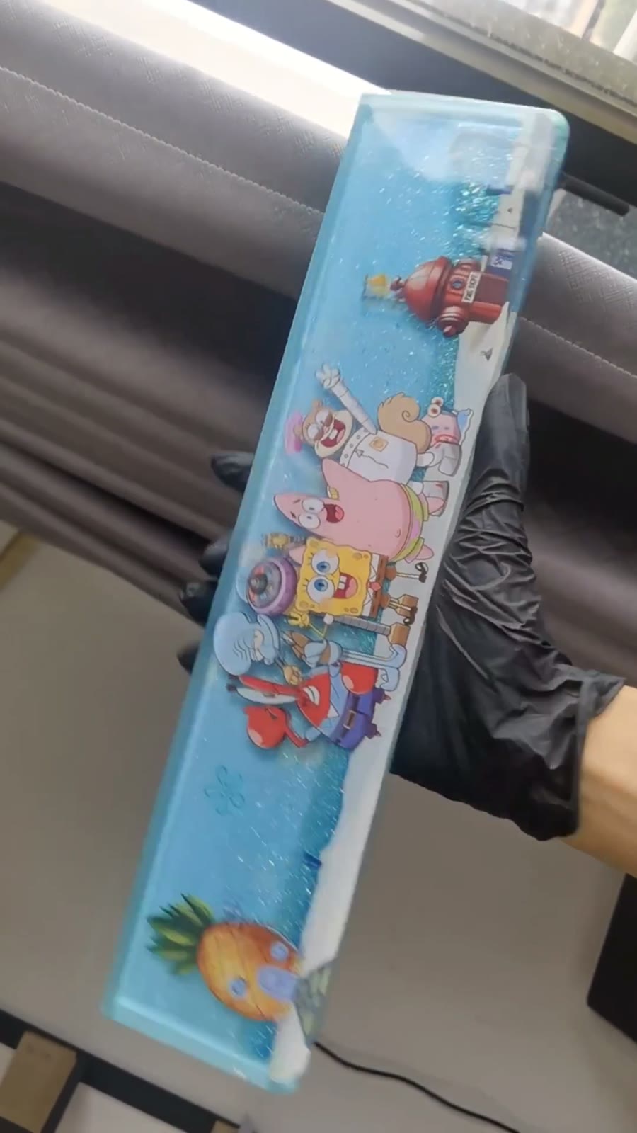 SpongeBob Liquid Glitter Keyboard Wrist Rest