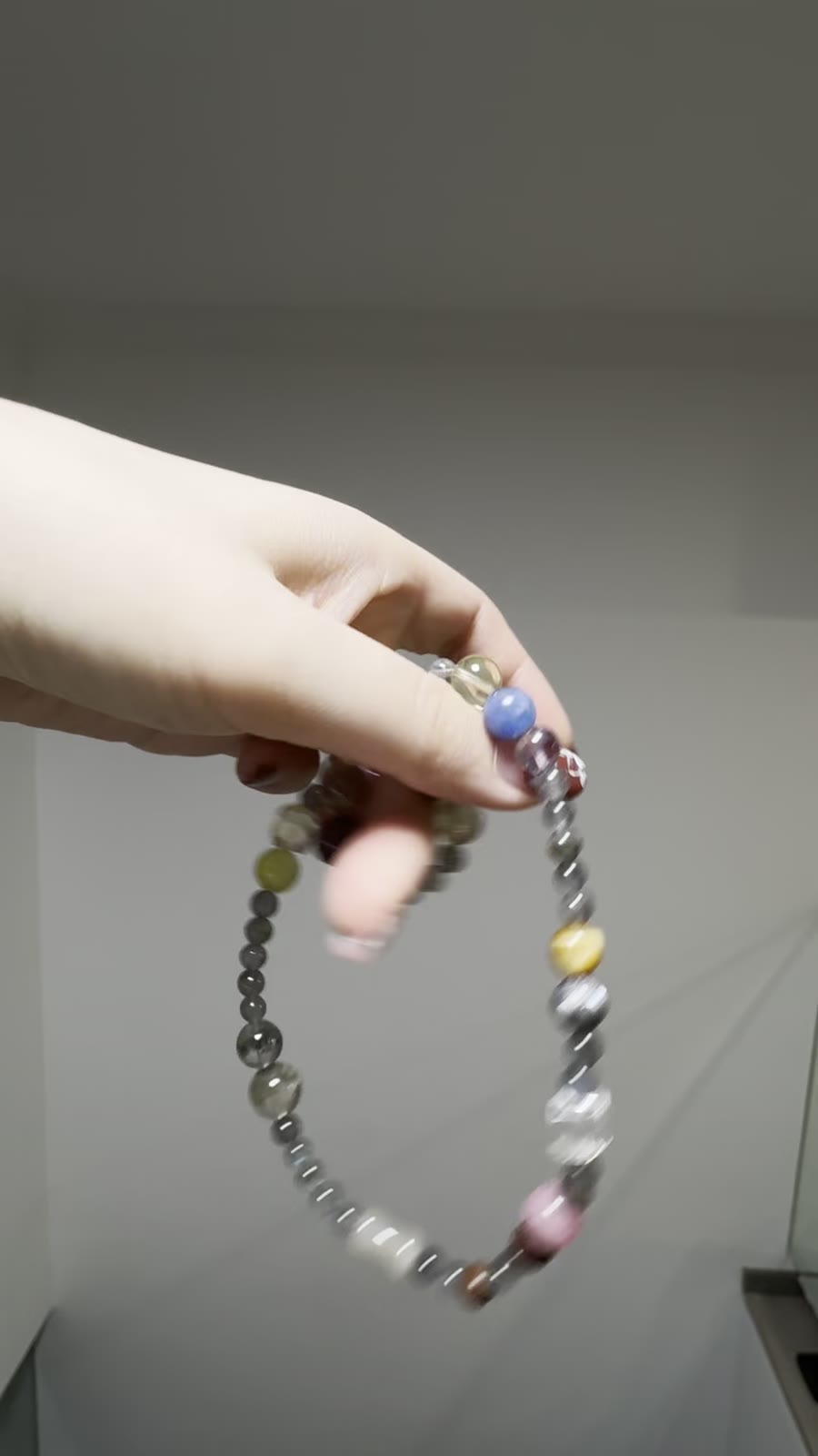 Gray Moonstone Double Wrap Crystal Bead Bracelet