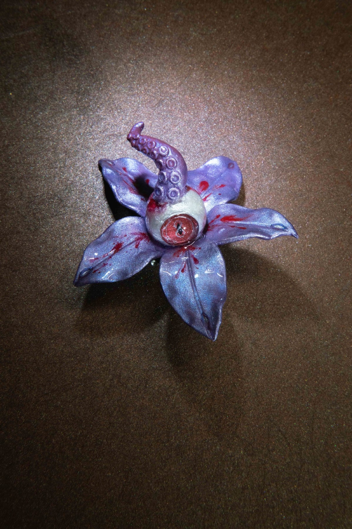 Cthulhu Blood Splatter Tentacle Flower Eye Pendant