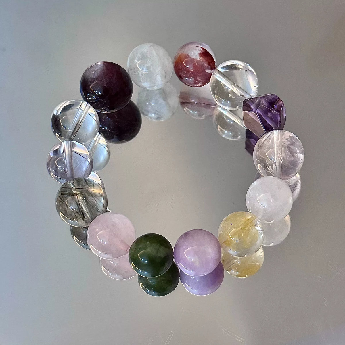 Mixed Gemstone Beaded Stretch Bracelet