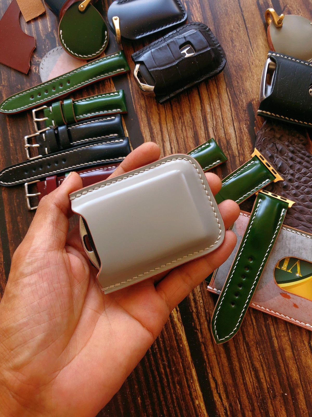 Grey Shell Cordovan Volvo Key Case