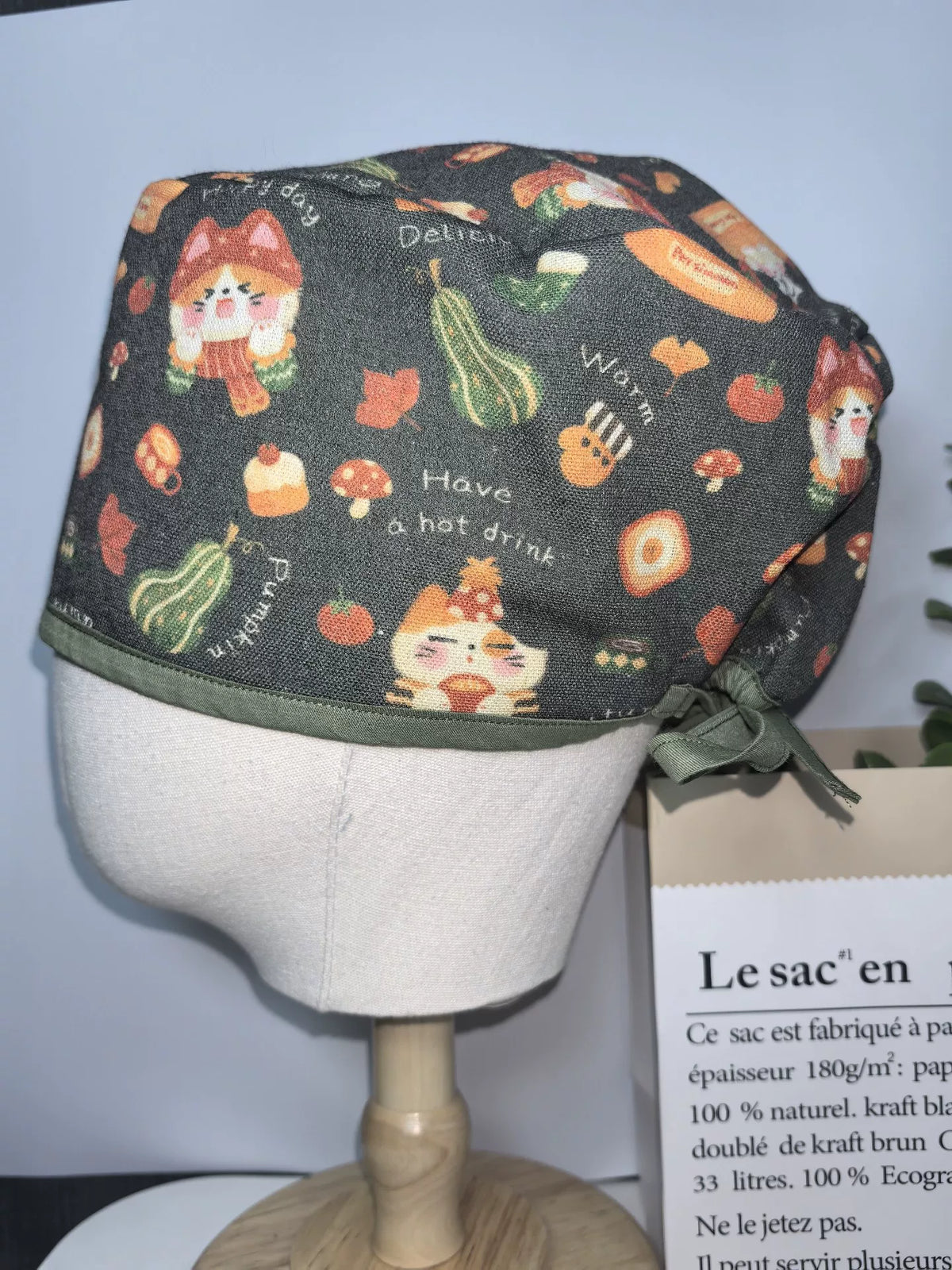 Katoen-linnen Chirurgische Mut met Herfstkat Print