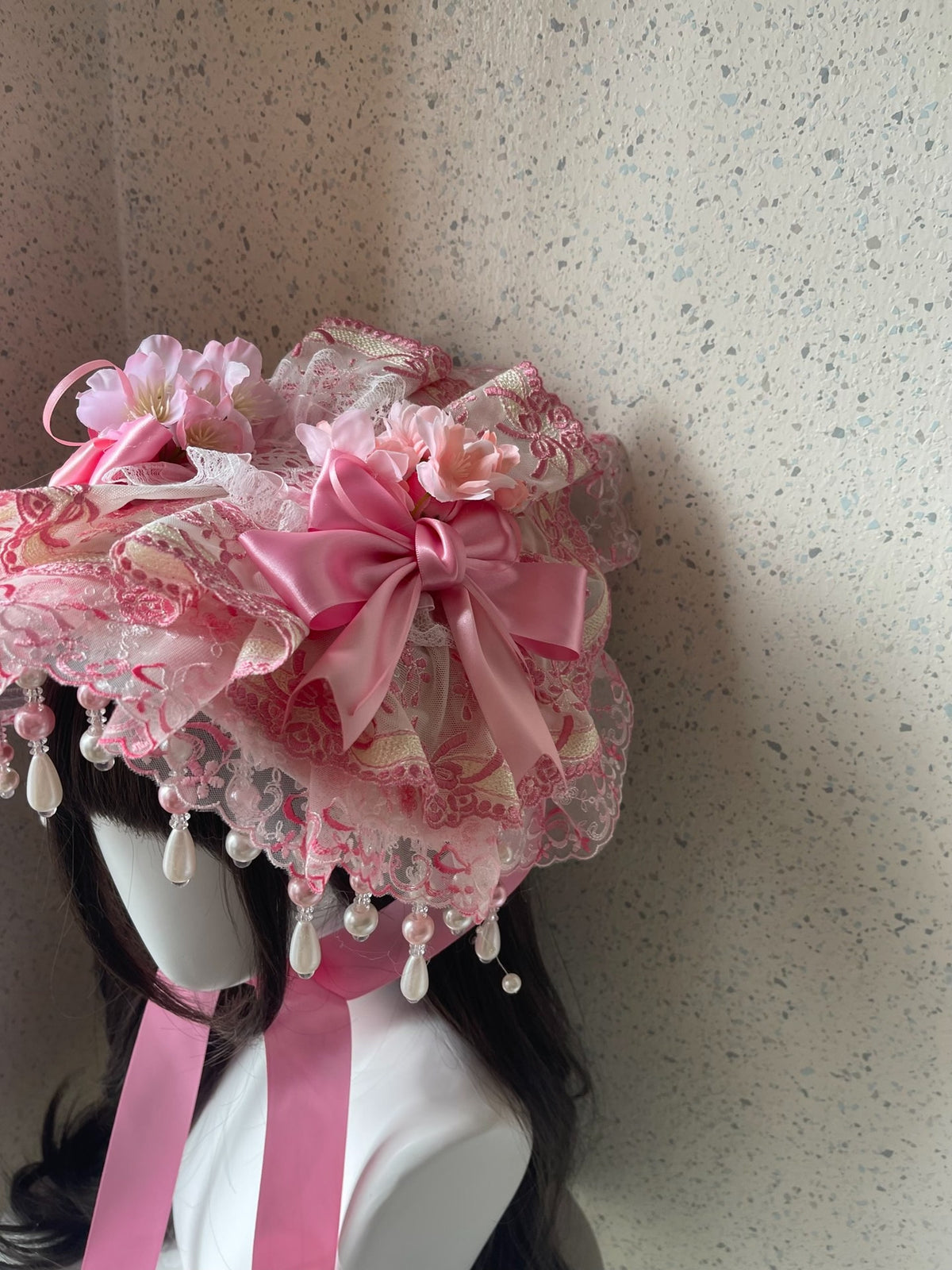 Lolita Bonnet with Beaded Fringe