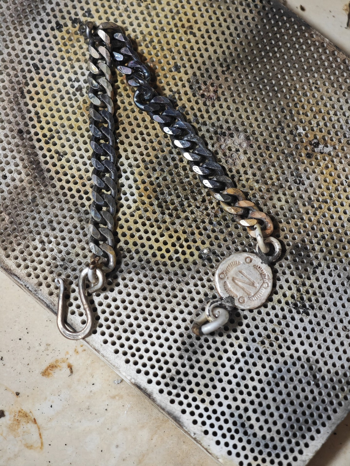 Cubanlänk-armband i 925 sterling silver med anpassad bokstavsbricka