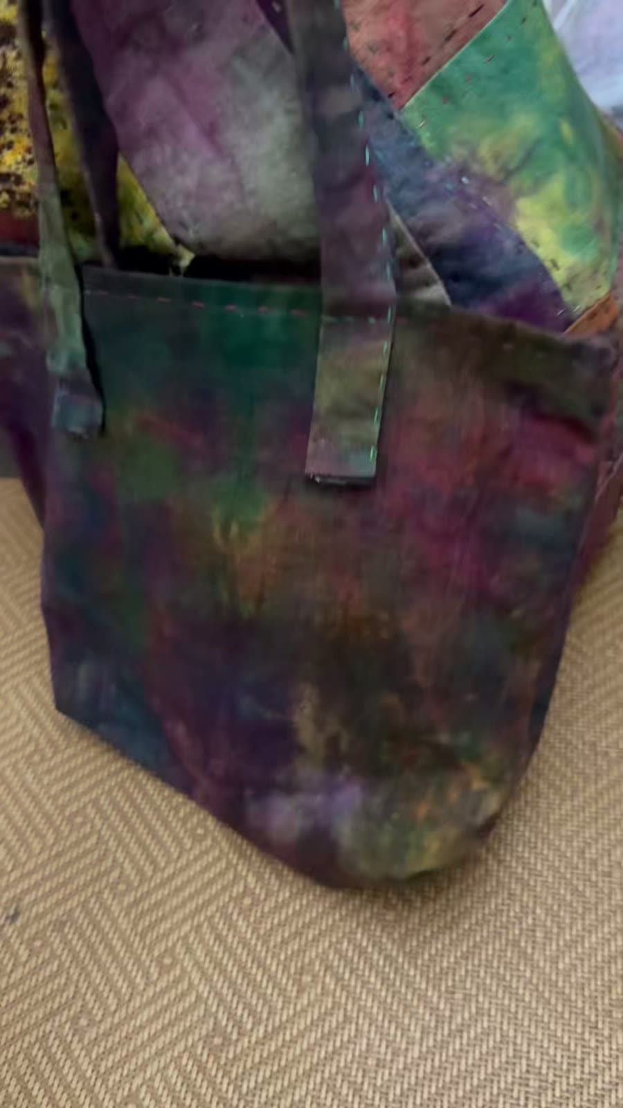 Handwoven Plant-Dyed Double-Layer Tote Bag