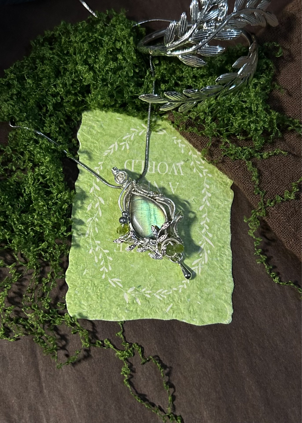 Wire Wrapped Labradorite Teardrop Pendant