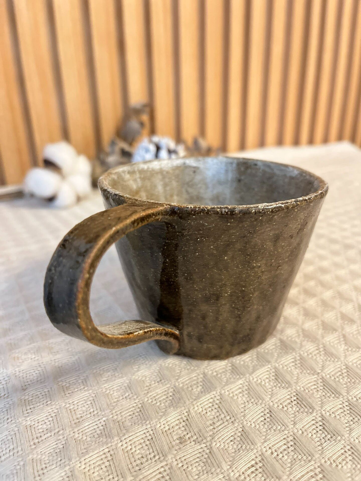 Handmade Black Clay Mug 230ml