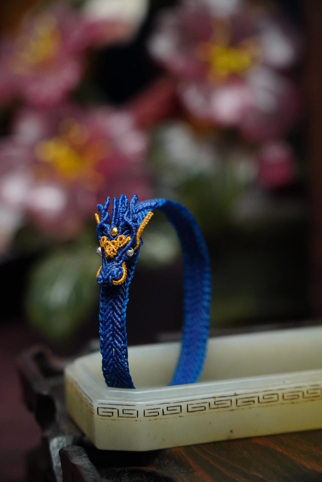 Handwoven Blue Dragon Head Bracelet