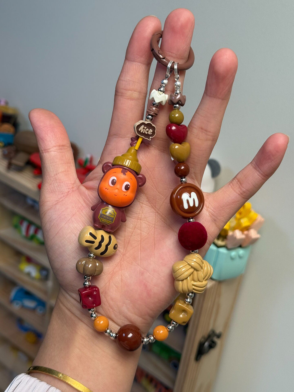 Star Character Beaded Phone Chain Charm