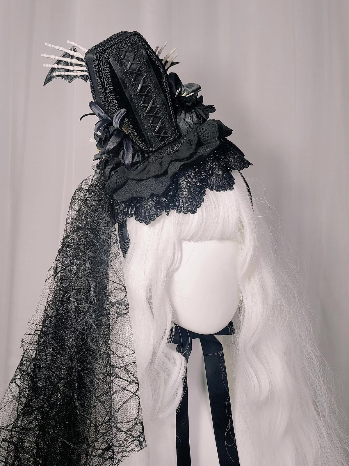 Gothic Coffin Skeleton Fascinator Hat