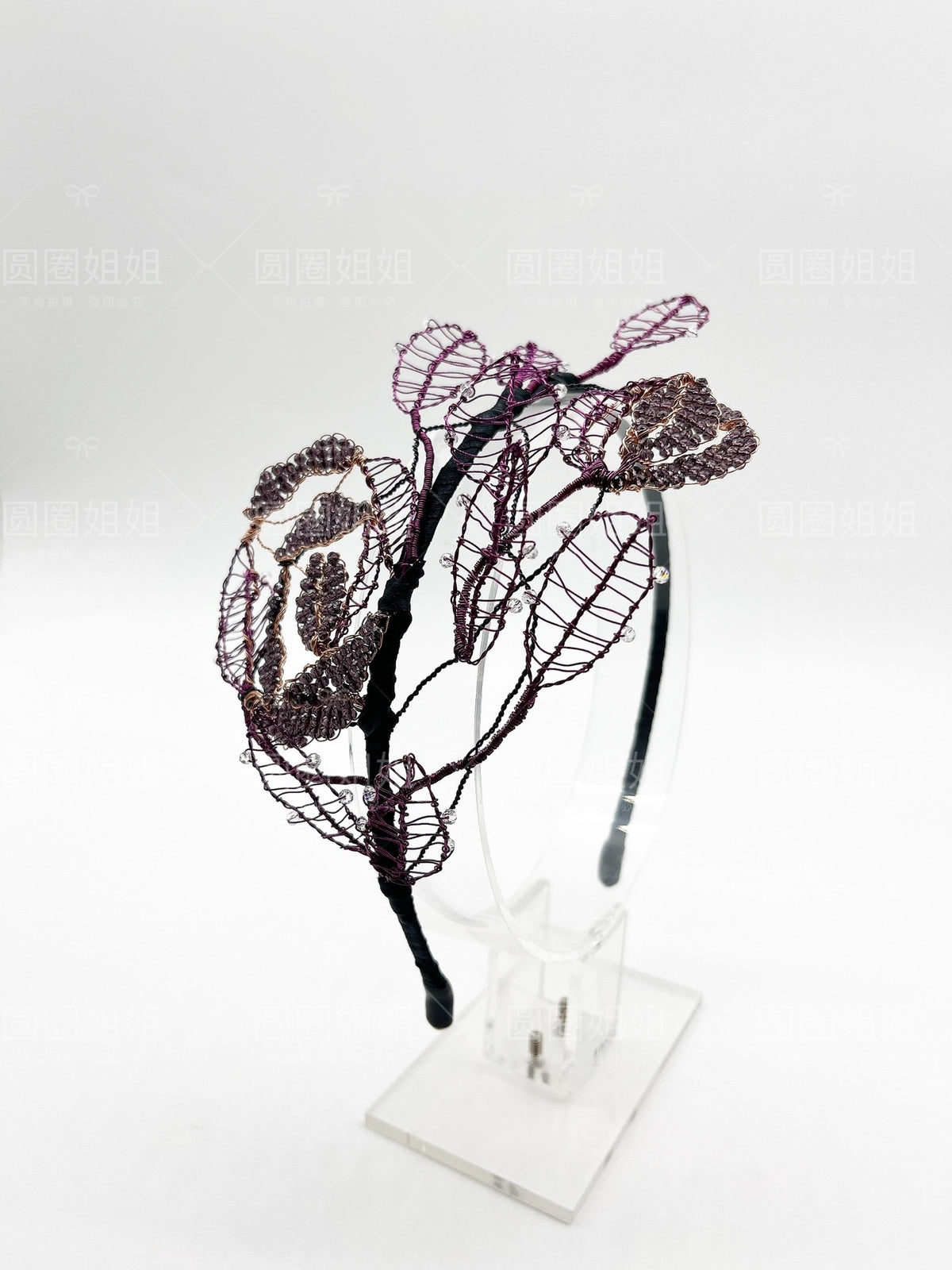 Rose Crystal Copper Wire Headband Hair Accessory