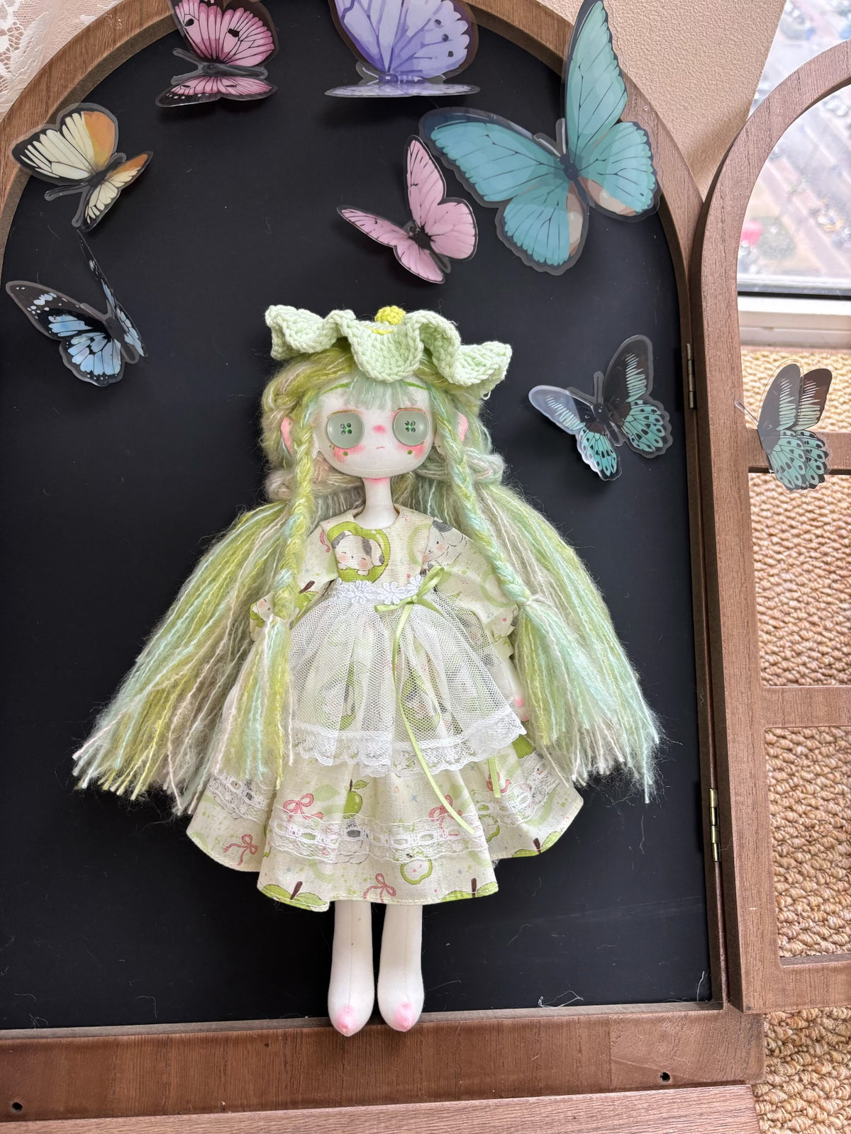 Poseable Button Eyed Handmade Art Doll