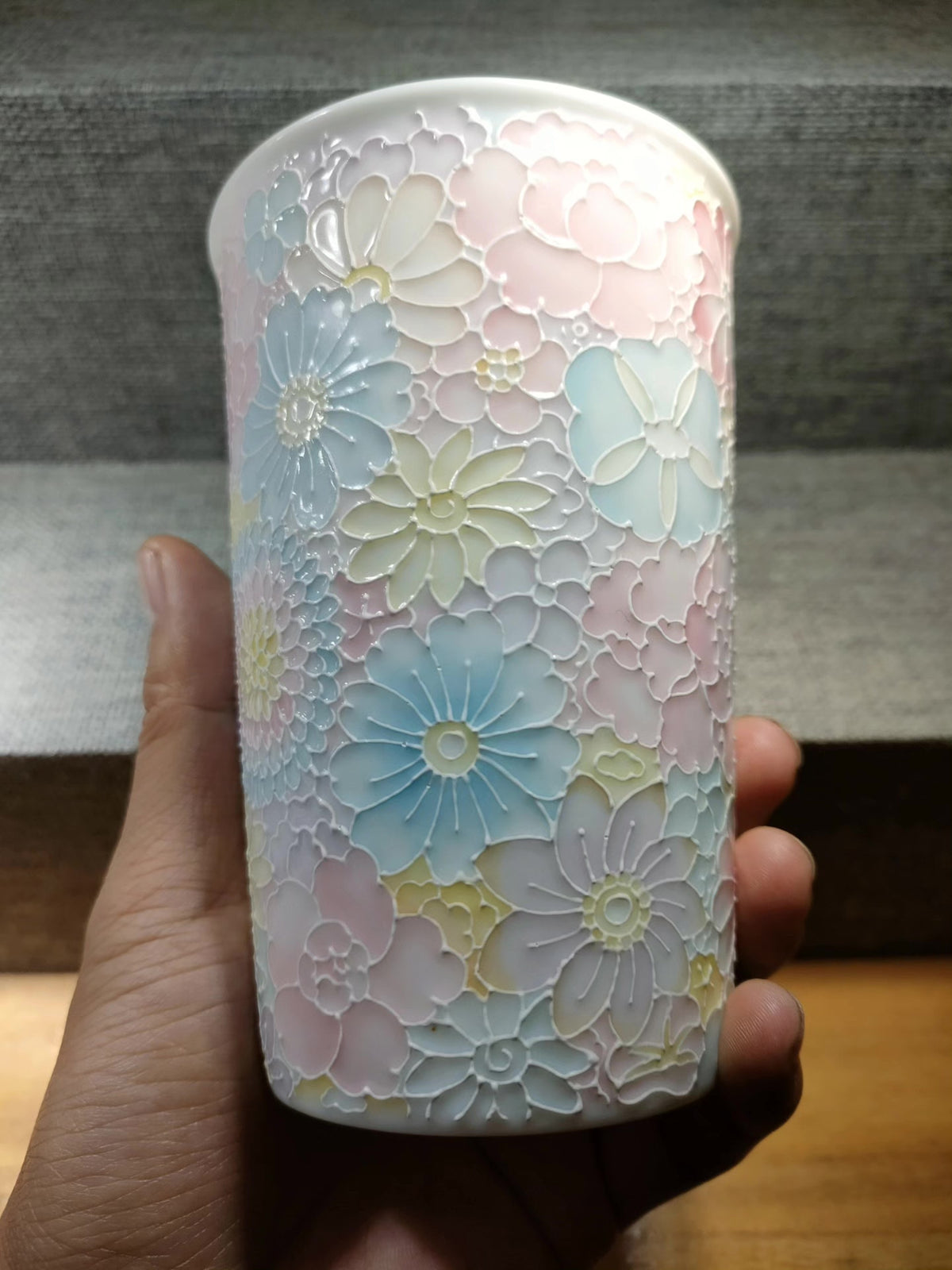 Jade Clay Thousand Flowers Hand Painted Mug