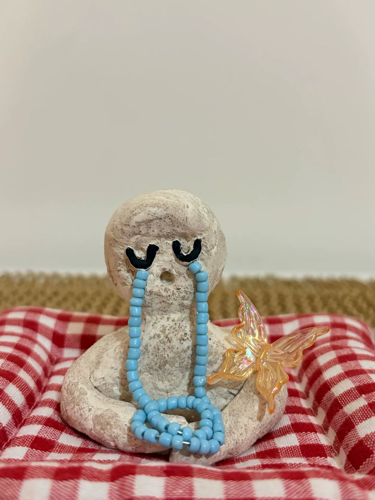 Handmade Stone Clay Crying Figurine Incense Holder