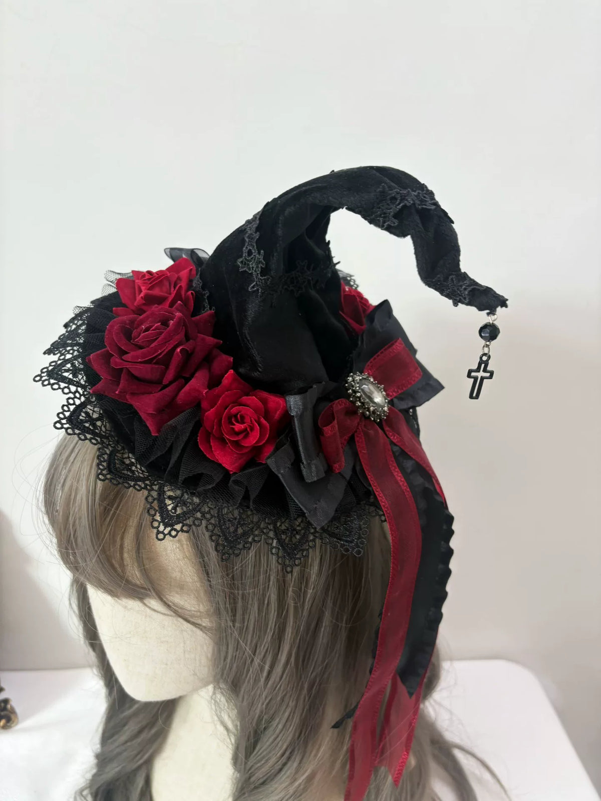 Accesorio para Pelo Sombrero de Bruja Gótico Lolita Hecho a Mano